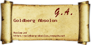 Goldberg Absolon névjegykártya